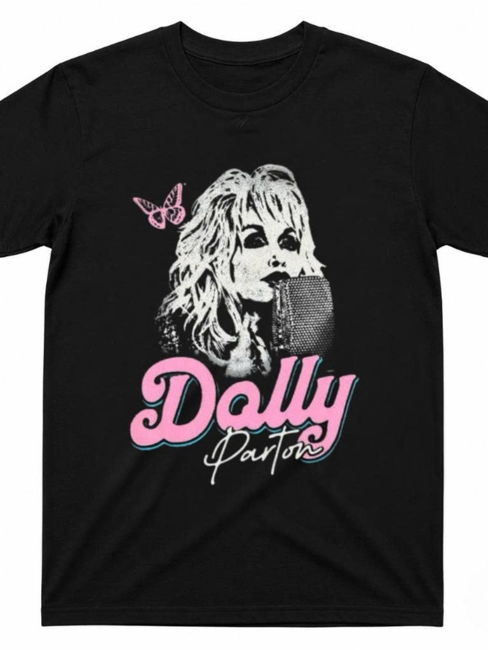 Gildan Black Shirt Dolly Parton With Graphic Tee